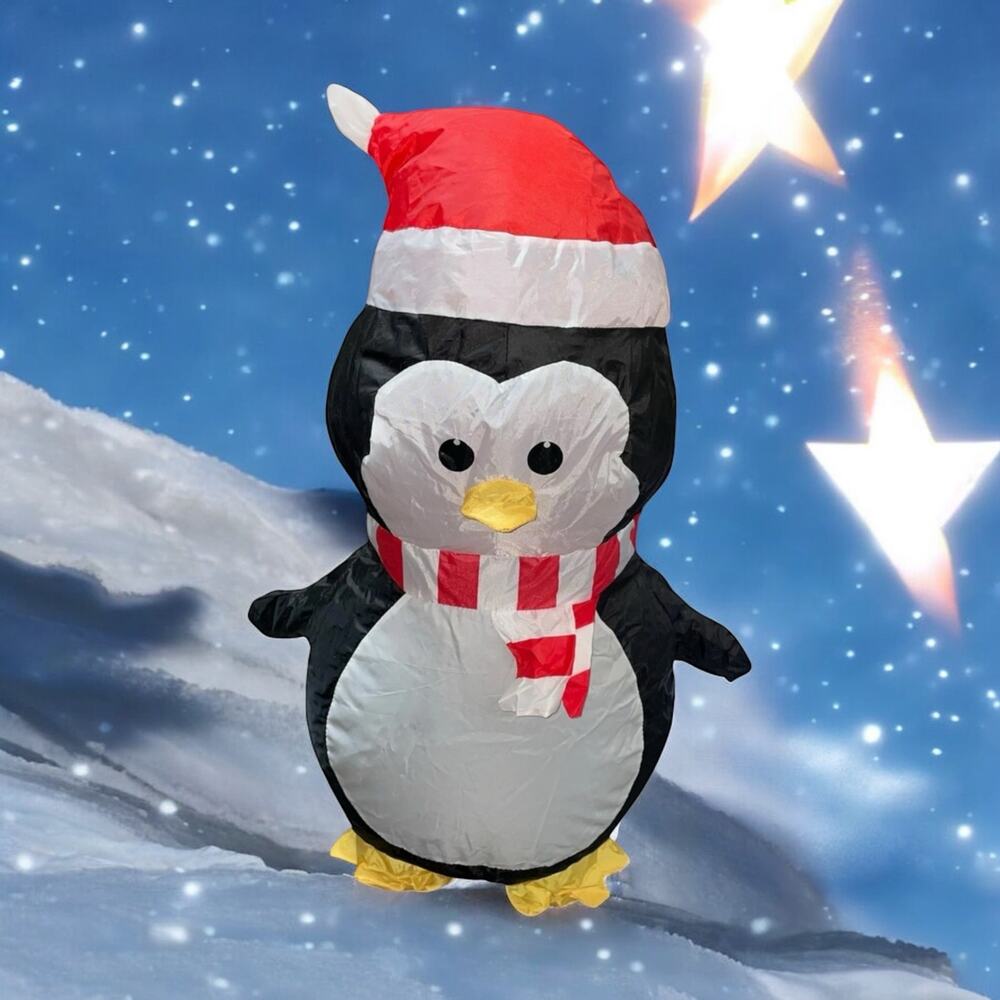 Airdorable Christmas Penguin Inflatable Tabletop Decor Airblown USB Mantel 22"
